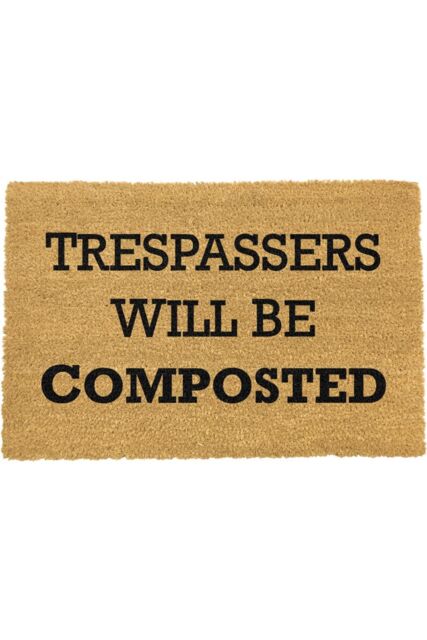 Artsy Mats Trespassers Will Be Composted Doormat in Black - Size: 40 cm x 60 cm - image 1