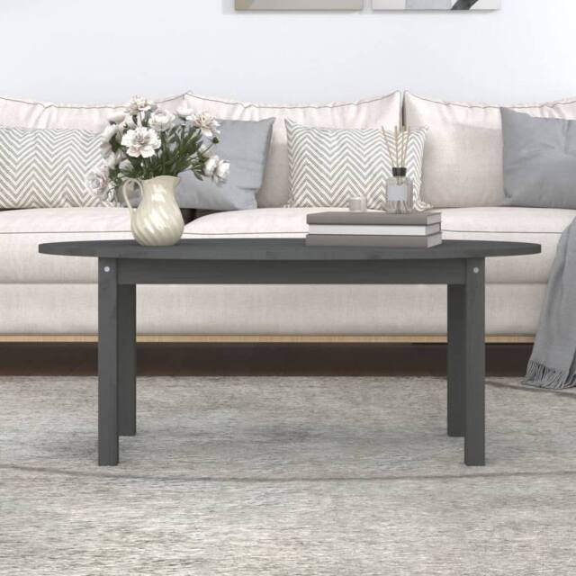 Berkfield Home Beautiful Coffee Table Grey 110x55x45 cm Solid Wood Pine - Size: 110 x 55 x 45 cm - image 1
