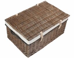 Red Hamper Wicker 62cm Antique Wash Picnic Basket with Cotton Lining in Natural - thumbnail 3