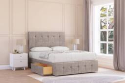 "Sloomy Cambridge Plush Divan Set 2 Drawers - 54"" Headboard-12"" Footboard in Stone - Size: Single" - thumbnail 2