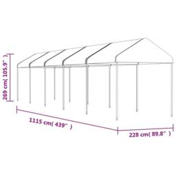 Berkfield Home Gazebo with Roof White 11.15x2.28x2.69 m Polyethylene - thumbnail 5