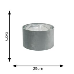 ValueLights Reni Pale Grey Velvet with Chrome Inner Easy Fit Ceiling Lamp Shade - Size: Medium - thumbnail 5