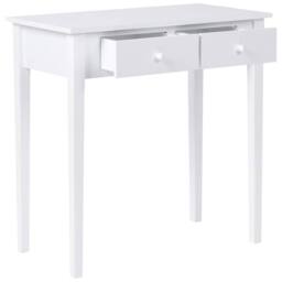 Wyld and Coco Console Table White MDF with Two Drawers 75 x 40 cm - thumbnail 4