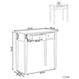 Wyld and Coco Console Table White MDF with Two Drawers 75 x 40 cm - thumbnail 3