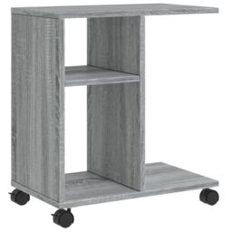 Berkfield Home Side Table with Wheels Grey Sonoma 50x30x55 cm Engineered Wood - Size: 50 x 30 x 55 cm - thumbnail 2