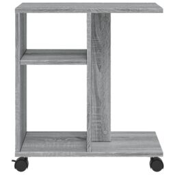 Berkfield Home Side Table with Wheels Grey Sonoma 50x30x55 cm Engineered Wood - Size: 50 x 30 x 55 cm - thumbnail 5