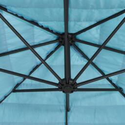 Berkfield Home Durable Garden Parasol with Steel Pole Blue 388x388x248 cm - Size: 388 x 388 x 248 cm - thumbnail 7