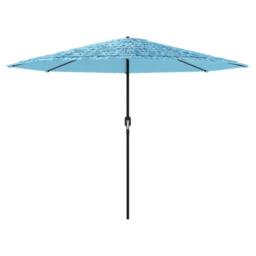 Berkfield Home Durable Garden Parasol with Steel Pole Blue 388x388x248 cm - Size: 388 x 388 x 248 cm - thumbnail 1