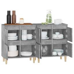 Berkfield Home Sideboards 2 pcs Concrete Grey 60x35x70 cm Engineered Wood - Size: 60 x 35 x 70 cm - thumbnail 5