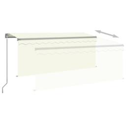 Berkfield Home Manual Retractable Awning with Blind&LED 3.5x2.5m Cream in Beige - thumbnail 4