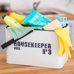 LIVIVO Housekeeping Storage Box & Cleaning Caddy in White - thumbnail 6
