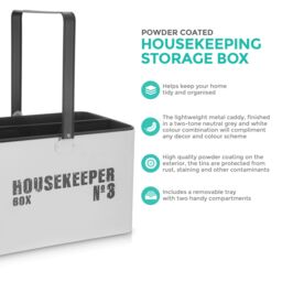 LIVIVO Housekeeping Storage Box & Cleaning Caddy in White - thumbnail 2
