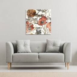 Benjamin Tate Design Watercolour Flower Print (Canvas Print) / 46 x 46 x 4cm in Natural - Size: 46 x 46 x 4 cm - thumbnail 1