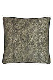 KAI Viper Metallic Snakeskin Piped Cushion in Bronze - Size: 50 cm x 50 cm