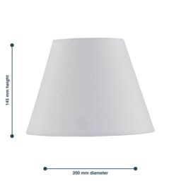 First Choice Lighting Ivory Cotton 20cm Diameter Tapered Fabric Lamp Shade in Off-White - thumbnail 4