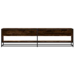 Berkfield Home TV Cabinet Smoked Oak 180.5x40x46 cm Engineered Wood in Brown - thumbnail 4