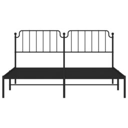 Berkfield Home Metal Bed Frame with Headboard Black 183x213 cm - thumbnail 5