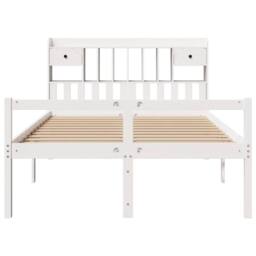 Berkfield Home Bed Frame w/Drawers Frame Sonoma Oak 120x190 cm Small Double in White - Size: King - thumbnail 4