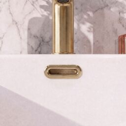 Balterley Traditional Basin Oval Overflow Cover Brushed Brass 50mm x 26mm in Metallics - thumbnail 8