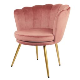 Home Garden Direct Flora - Velvet Accent Chair with Scalloped-back Design - Dark Pink - thumbnail 3
