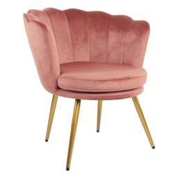 Home Garden Direct Flora - Velvet Accent Chair with Scalloped-back Design - Dark Pink - thumbnail 6