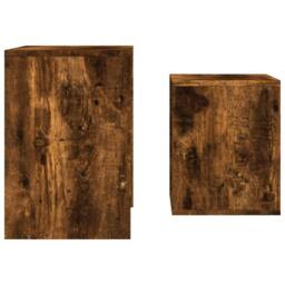 Berkfield Home Nesting Coffee Tables 2 pcs Smoked Oak Engineered Wood in Brown - thumbnail 5