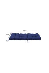 Living and Home 125cm W x 55cm D Waterproof Sunscreen Tri-Fold One-Piece High Back Chair Cushion in Navy - Size: 125 cm W x 55 cm D - thumbnail 6