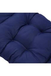 Living and Home 125cm W x 55cm D Waterproof Sunscreen Tri-Fold One-Piece High Back Chair Cushion in Navy - Size: 125 cm W x 55 cm D - thumbnail 5