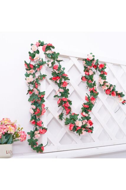 Living and Home 4 Pack Artificial Flower Silk Peony Hanging Vine Garland in Pink