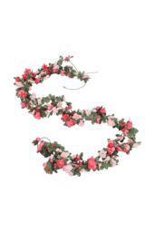 Living and Home 4 Pack Artificial Flower Silk Peony Hanging Vine Garland in Pink - thumbnail 2