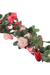 Living and Home 4 Pack Artificial Flower Silk Peony Hanging Vine Garland in Pink - thumbnail 5