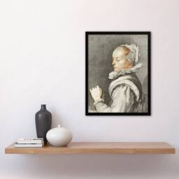 Artery8 Cornelis Ploos van Amstel Portrait of a Young Woman Framed Art Print in Grey - Size: A4 - thumbnail 4