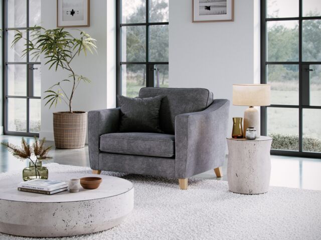 The Great Sofa Company Jackson Chenille Snuggle Chair in Grey - Size: Armchair - image 1