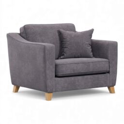 The Great Sofa Company Jackson Chenille Snuggle Chair in Grey - Size: Armchair - thumbnail 2