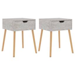 Berkfield Home Elegant Bedside Cabinets 2 pcs Concrete Grey 40x40x56 cm Engineer - Size: 40 x 40 x 56 cm - thumbnail 3