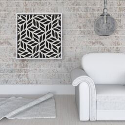 "Warren Reed - Designer Modern Stylish Abstract Texture Framed Canvas in Off-White - Size: W30"" x H30""" - thumbnail 2