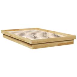 Berkfield Home Beautiful Bed Frame without Mattress 120x200 cm Solid Wood Oak in Brown - Size: Small Double - thumbnail 8