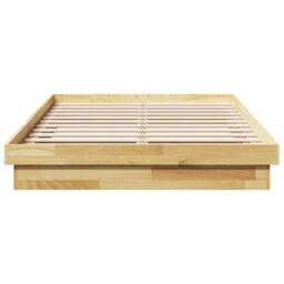Berkfield Home Beautiful Bed Frame without Mattress 120x200 cm Solid Wood Oak in Brown - Size: Small Double - thumbnail 6