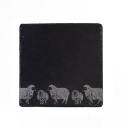 Selbrae House Sheep Slate Pot Stand in Black