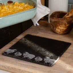 Selbrae House Sheep Slate Pot Stand in Black - thumbnail 2