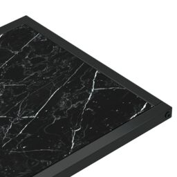 Berkfield Home Computer Side Table Black Marble 50x35x65 cm Tempered Glass - Size: 50 x 35 x 65 cm - thumbnail 5