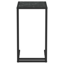 Berkfield Home Computer Side Table Black Marble 50x35x65 cm Tempered Glass - Size: 50 x 35 x 65 cm - thumbnail 3