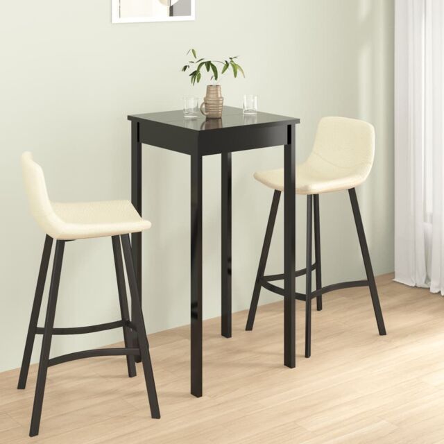 Berkfield Home Bar Table MDF Black 55x55x107 cm - Size: 55 x 55 x 107 cm - image 1