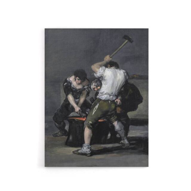 "Artery8 Francisco Goya The Forge Canvas Wall Art Print in Grey - Size: W18"" x H24""" - image 1