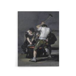 "Artery8 Francisco Goya The Forge Canvas Wall Art Print in Grey - Size: W18"" x H24""" - thumbnail 1