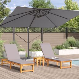 Berkfield Home Cantilever Umbrella Anthracite Polyester, Powder-Coated Steel Large - thumbnail 4