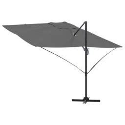 Berkfield Home Cantilever Umbrella Anthracite Polyester, Powder-Coated Steel Large - thumbnail 8
