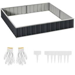 STILVORA Raised Garden Bed 258 cm Steel Planter in Grey - thumbnail 4
