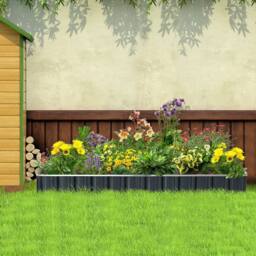 STILVORA Raised Garden Bed 258 cm Steel Planter in Grey - thumbnail 2
