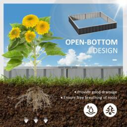 STILVORA Raised Garden Bed 258 cm Steel Planter in Grey - thumbnail 5